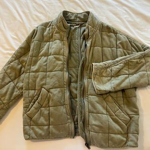 Free People Dolman Quilted Jacket color olive green